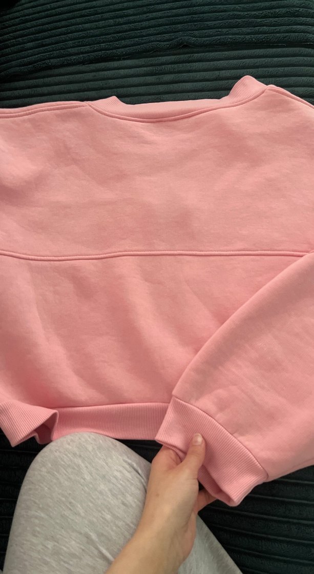 Fermuarlı Pembe Kadın Sweatshirt - Görsel 4