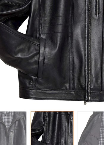 Siyah Deri ceket - Görsel 3