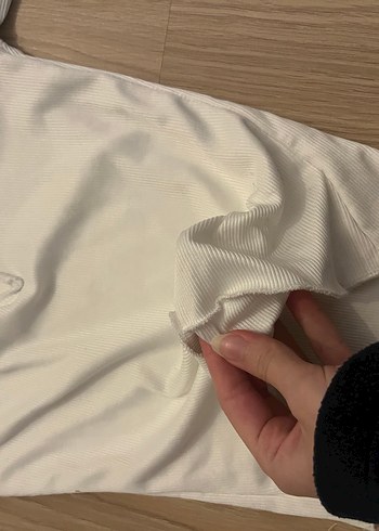 V Yaka Beyaz Kadın Bluz, Uzun Kollu, - Görsel 2