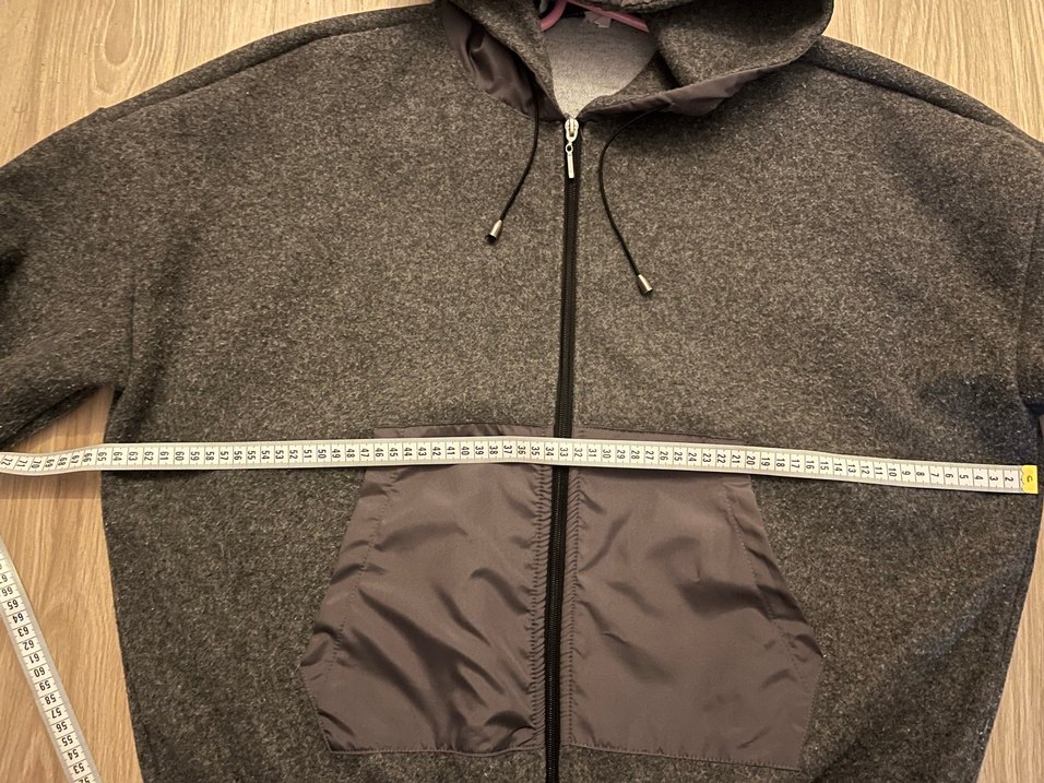 Gri Kapüşonlu Fermuarlı Kadın Ceket - Görsel 3