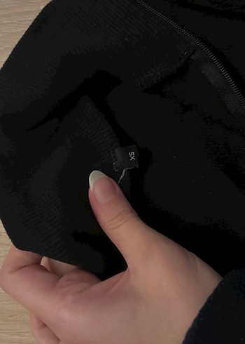 Fermuarlı Siyah Yüksek Yakalı Kadın bluz - Görsel 3