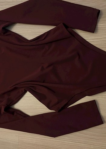 Bordo Kadın Uzun Kollu zıbın - Görsel 4