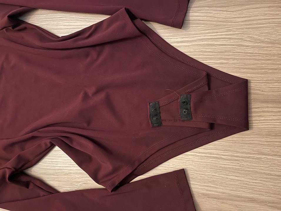 Bordo Kadın Uzun Kollu zıbın - Görsel 3