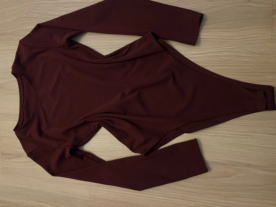 Bordo Kadın Uzun Kollu zıbın - Görsel 4