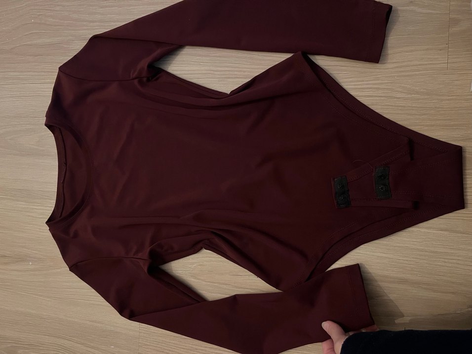 Bordo Kadın Uzun Kollu zıbın - Görsel 2