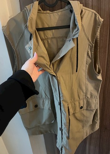 Bej Düğmeli Kolsuz Kadın Yelek - Görsel 3