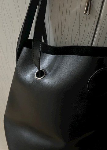 Siyah Deri Kadın Omuz Çantası - Görsel 2