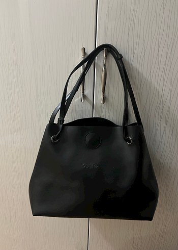Siyah Deri Kadın Omuz Çantası - Görsel 3
