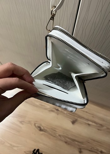 Çizgili Beyaz Kadın Çantası - Görsel 5