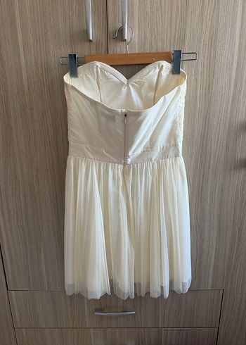 Askısız Mini Beyaz Vintage Gelinlik - Görsel 4