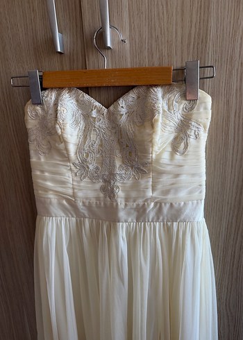 Askısız Mini Beyaz Vintage Gelinlik - Görsel 2