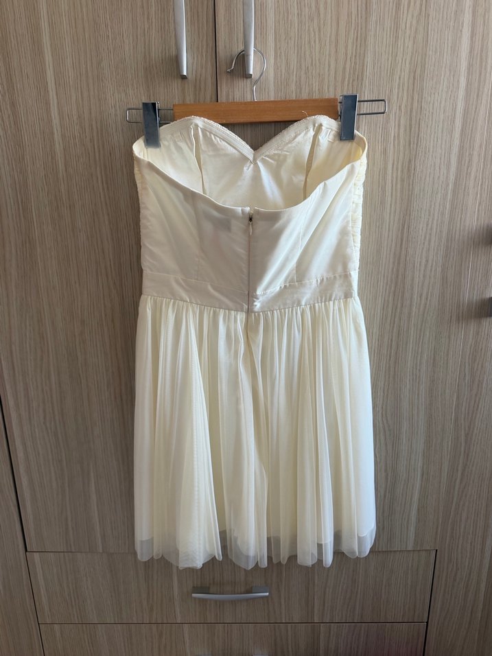 Askısız Mini Beyaz Vintage Gelinlik - Görsel 4