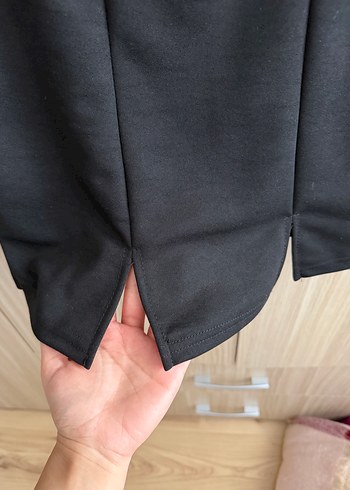 Siyah Kemerli Mini Şort Etek - Görsel 2