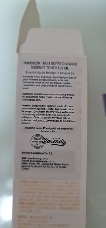  Beden Renk Numbuzin glowing toner
