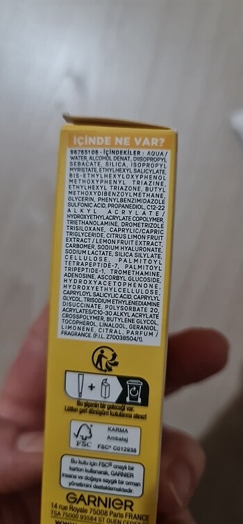 Garnier Garnier c gunes kremi