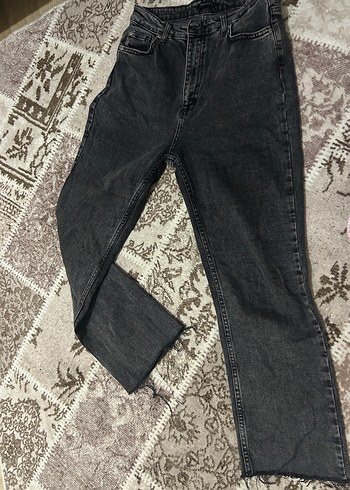 Trendyol & Milla Koyu Gri Yuksek Bel Denim Jean