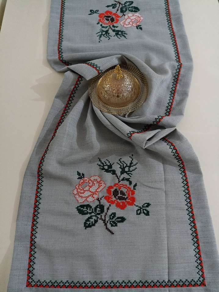 kanaviçe runner masa örtüsü - Görsel 3