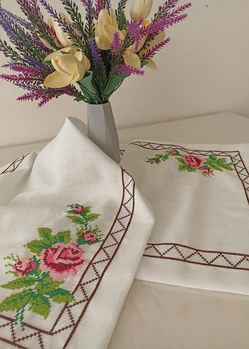 kanaviçe el işi runner masa örtüsü - Görsel 2