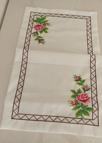 kanaviçe el işi runner masa örtüsü - Görsel 3