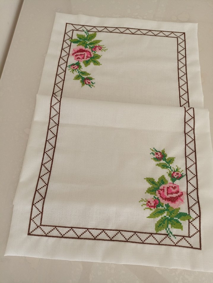 kanaviçe el işi runner masa örtüsü - Görsel 3