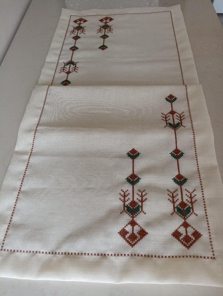 kanaviçe el işi runner masa örtüsü - Görsel 3