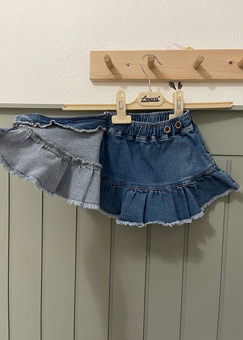 12-18 Ay Beden mavi Renk LCW Bebek fırfırlı kot etek
