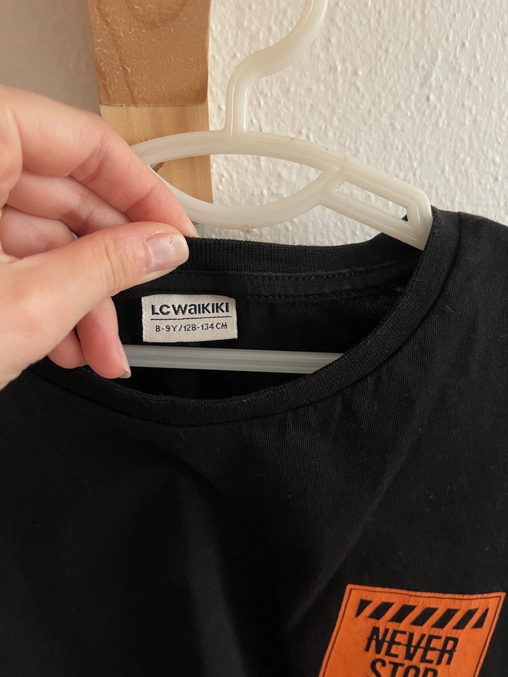 Siyah Oversize çocuk tişört - Görsel 3