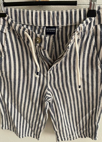 Erkek Çocuk Çizgili Keten şort - Görsel 4