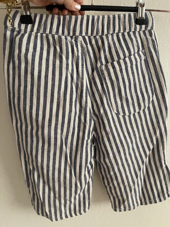 Erkek Çocuk Çizgili Keten şort - Görsel 5