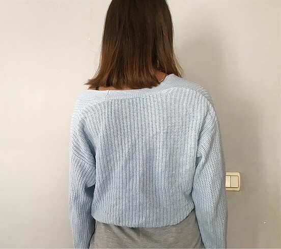 xs Beden bebek mavisi triko hırka