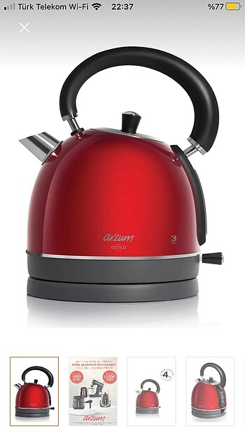 Arzum kırmızı kettle