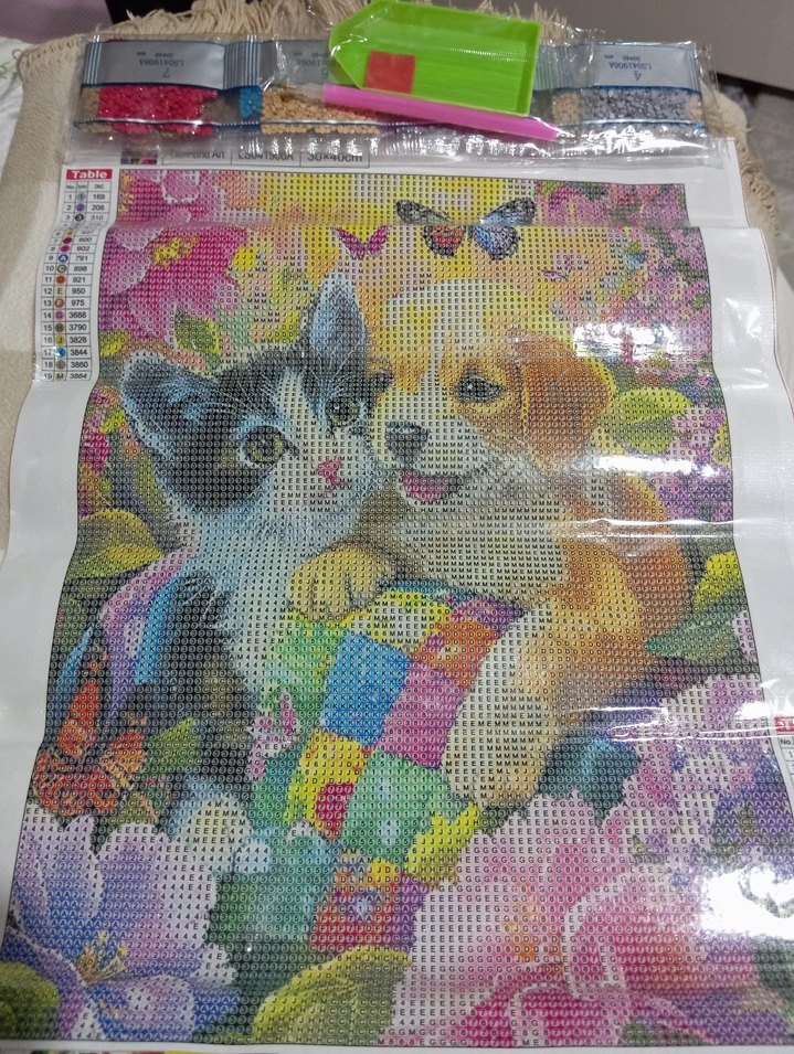 Renkli Kedi ve Köpek Temalı  elmas boyama - Görsel 3