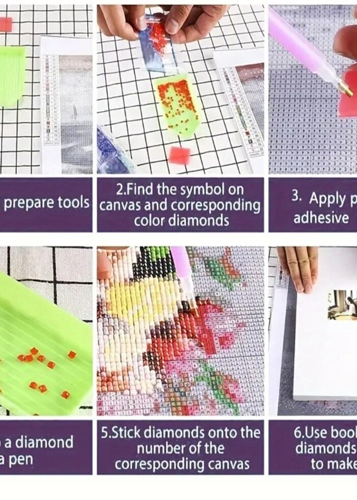 Büyük boy elmas boyama seti - Görsel 4