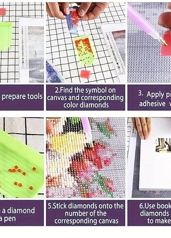 Büyük boy elmas boyama seti - Görsel 4