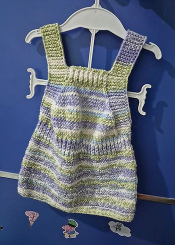 Diğer Pastel Renkli Bebek Örgü Elbise
