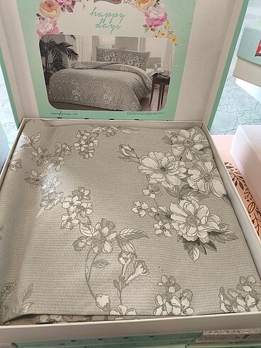 Taç Taç Lily Çift Kişilik Nevresim Takımı Gri
