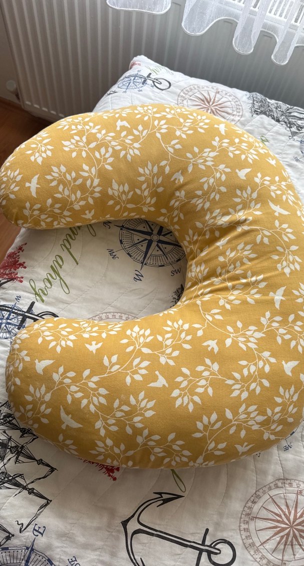 Pastel Sarı Desenli Emzirme ve Hamile Yastığı - Görsel 2