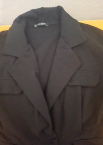 Siyah Kadın Uzun Kollu Tulum - Görsel 2