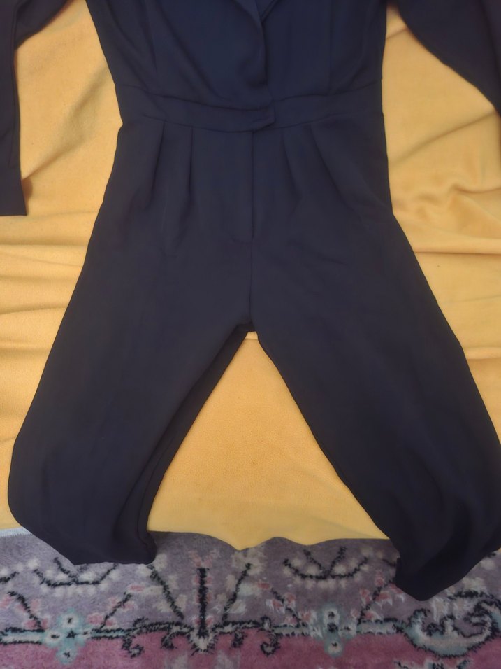 Siyah Kadın Uzun Kollu Tulum - Görsel 4