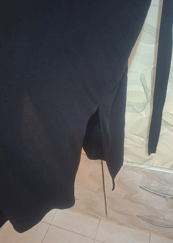 xxl Beden siyah Renk Düğmeli Siyah Keten Uzun Elbise