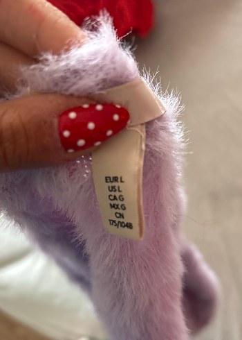 l Beden Mor Kürklü Kadın Crop Top