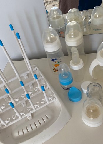 Beyaz Bebek Biberon Seti ve Kurutucu - Görsel 6