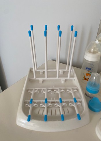 Beyaz Bebek Biberon Seti ve Kurutucu - Görsel 3