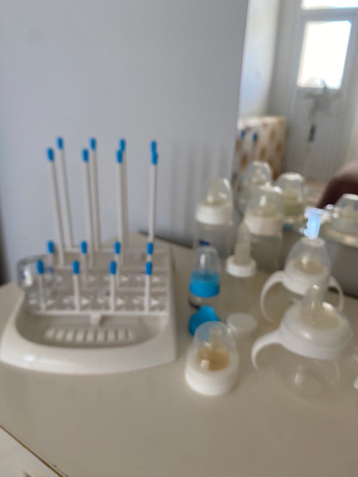 Beyaz Bebek Biberon Seti ve Kurutucu - Görsel 2