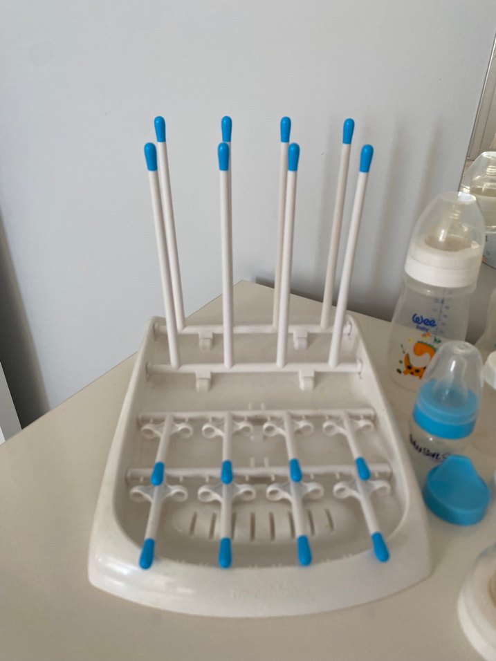 Beyaz Bebek Biberon Seti ve Kurutucu - Görsel 3