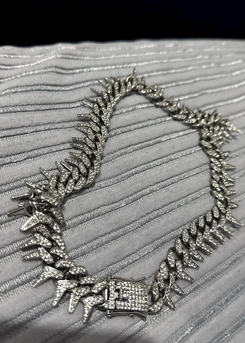 Gri Rock Punk Erkek Kolye - Görsel 2