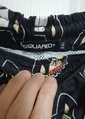 Desenli Siyah Erkek Mini Şort - Görsel 3