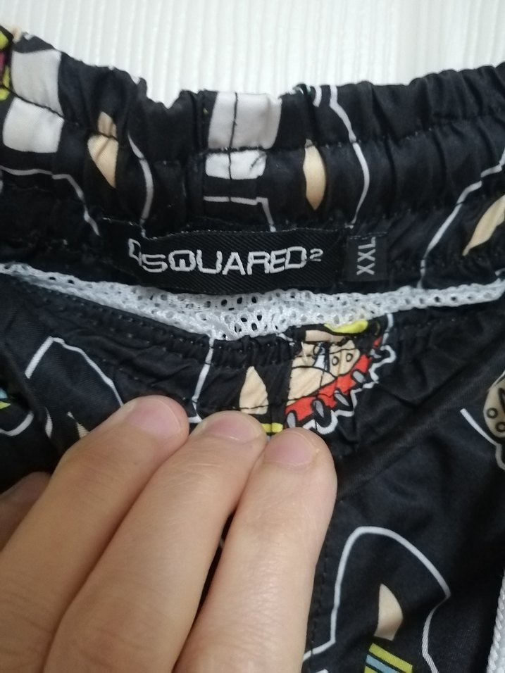 Desenli Siyah Erkek Mini Şort - Görsel 3