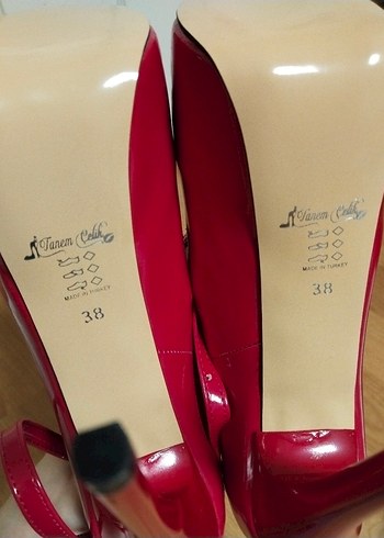 Parlak Kırmızı Stiletto Platform Topuklu - Görsel 8