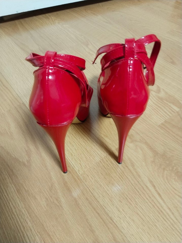 Parlak Kırmızı Stiletto Platform Topuklu - Görsel 4